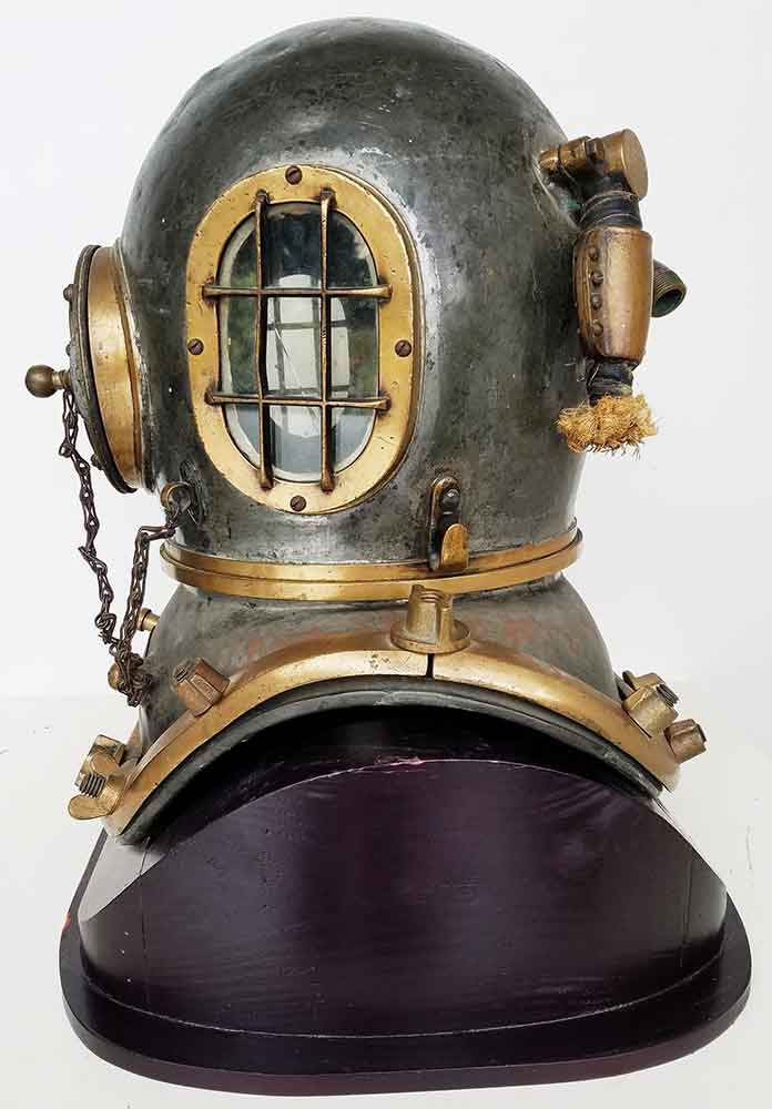 Left side of early Morse helmet image